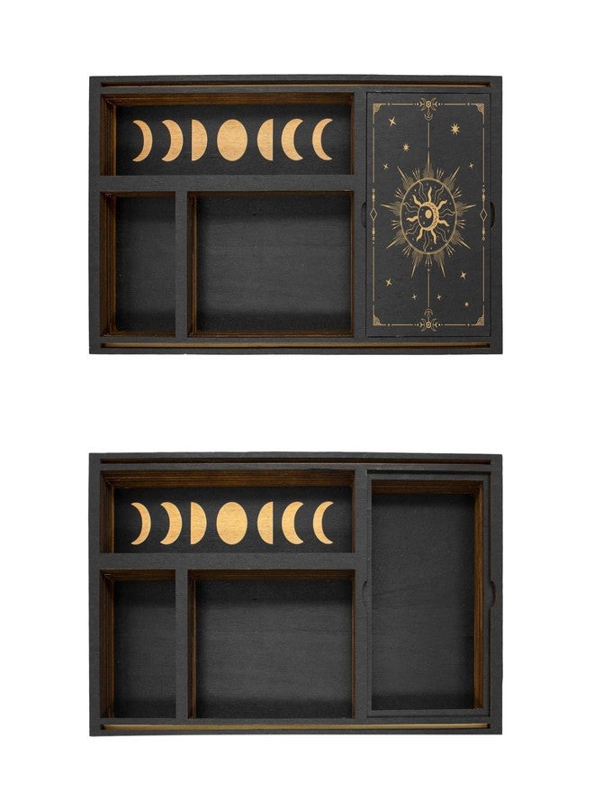 FNYDOX Wooden Crystal Tray with Tarcot Card Holder, Wiccan Supplies and Tools Witchcraft Altar Supplies Pegan Tarot Decor Witchy Gifts Meditation Accessories Witch Stuff Astrology Decor for Women - Image 5
